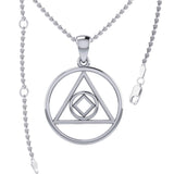 Double Recovery AA and NA Sterling Silver Pendant TPD6371
