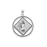 NA Recovery Symbol Christogram Sterling Silver Pendant With Black Enamel For Recovery Support Jewelry