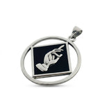 NA Recovery Symbol Christogram Sterling Silver Pendant With Black Enamel For Recovery Support Jewelry