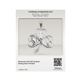 Shamrock with Faith Symbols Sterling Silver Pendant TPD6393