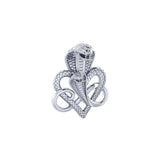 Double Snake with Infinity and Heart Sterling Silver Slider Pendant TPD6419