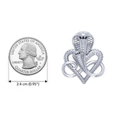 Double Snake with Infinity and Heart Sterling Silver Slider Pendant TPD6419