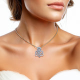Double Snake with Infinity and Heart Sterling Silver Slider Pendant TPD6419