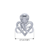 Double Snake with Infinity and Heart Sterling Silver Slider Pendant TPD6419