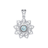 The Flower of Unity Sterling Silver Pendant with Gemstone TPD6420