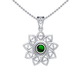 The Flower of Unity Sterling Silver Pendant with Gemstone TPD6420