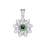 The Flower of Unity Sterling Silver Pendant with Gemstone TPD6420