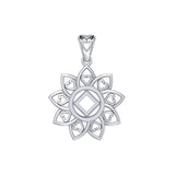 The Flower of Unity with NA Recovery Symbol Sterling Silver Pendant TPD6421