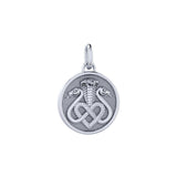 Triple Snake with Celtic Heart Sterling Silver Pendant TPD6429