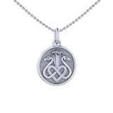 Triple Snake with Celtic Heart Sterling Silver Pendant TPD6429