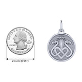 Triple Snake with Celtic Heart Sterling Silver Pendant TPD6429