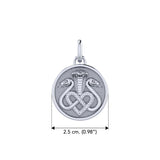 Triple Snake with Celtic Heart Sterling Silver Pendant TPD6429