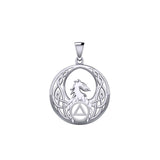 Celtic Phoenix with AA Recovery Symbol Sterling Silver Pendant TPD6431