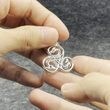 Dragon with Triskele Sterling Silver Pendant with Gemstone TPD6439