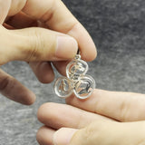 Dragon with Triskele Sterling Silver Pendant with Gemstone TPD6439