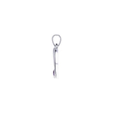 Double Dolphin With Heart Gemstone Sterling SIlver Pendant TPD6441