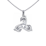 Triple Dolphin Triskele Sterling SIlver Pendant TPD6442