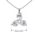 Triple Dolphin Triskele Sterling SIlver Pendant TPD6442