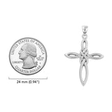 Colgante de plata con forma de corazón celta en forma de cruz y símbolo de la paz TPD6478