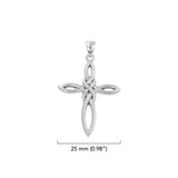 Colgante de plata con forma de corazón celta en forma de cruz y símbolo de la paz TPD6478