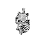 Wolf Soulmates Sterling Silver Pendant TPD6467 by TPD6467