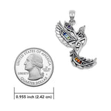 Phoenix With Trinity Sterling Silver Pendant with Chakra Gemstone TPD6475 by TPD6475