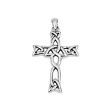 Celtic Cross with Trinity Knot Sterling Silver Pendant TPD6487 by TPD6487