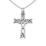 Celtic Cross with Trinity Knot Sterling Silver Pendant TPD6487 by TPD6487