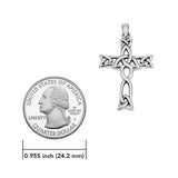 Celtic Cross with Trinity Knot Sterling Silver Pendant TPD6487 by TPD6487