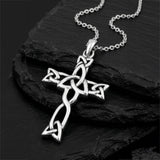 Celtic Cross with Trinity Knot Sterling Silver Pendant TPD6487 by TPD6487