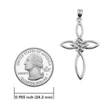 Celtic Endless Knot Cross Sterling Silver Pendant TPD6488