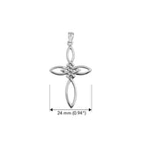 Celtic Endless Knot Cross Sterling Silver Pendant TPD6488