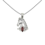 Celtic Horse with Marquise Gemstone Sterling Silver Pendant TPD6489