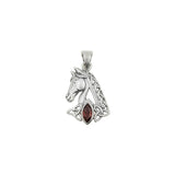 Celtic Horse with Marquise Gemstone Sterling Silver Pendant TPD6489
