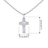 Small Celtic Heart in Cross Shape with Peace Symbol Silver Pendant TPD6491