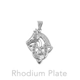Celtic Trinity With Horse and Horseshoe Sterling Silver Pendant TPD6492