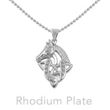 Celtic Trinity With Horse and Horseshoe Sterling Silver Pendant TPD6492