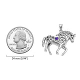 Colgante de plata de ley con gato celta TPD5737