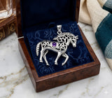 Colgante de plata de ley con gato celta TPD5737