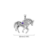 Colgante de plata de ley con gato celta TPD5737