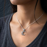 Cat with Celtic Crescent Moon Sterling Silver Pendant TPD6495 by TPD6495