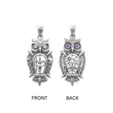 Owl of Athena Tree of Life with Gemstone Sterling Silver Pendant TPD6496