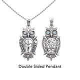 Owl of Athena Tree of Life with Gemstone Sterling Silver Pendant TPD6496