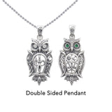 Owl of Athena Tree of Life with Gemstone Sterling Silver Pendant TPD6496