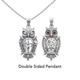 Owl of Athena Tree of Life with Gemstone Sterling Silver Pendant TPD6496