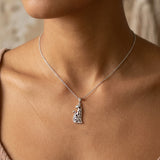 Egyptian Spirit Cat with Tree of Life and Eye of Horus Sterling Silver Pendant with Gemstone Eyes TPD6501