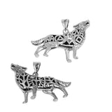 Spirt Wolf Tree of Life and Recovery Symbols Sterling Silver Pendant with Gemstone TPD6502