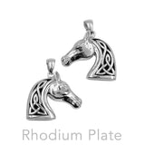 Celtic Three-Dimensional Horse Head Sterling Silver Pendant TPD6508