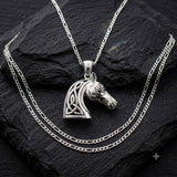 Celtic Three-Dimensional Horse Head Sterling Silver Pendant TPD6508