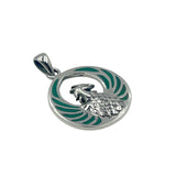 Phoenix Sterling Silver Pendant with Inlay Stone
